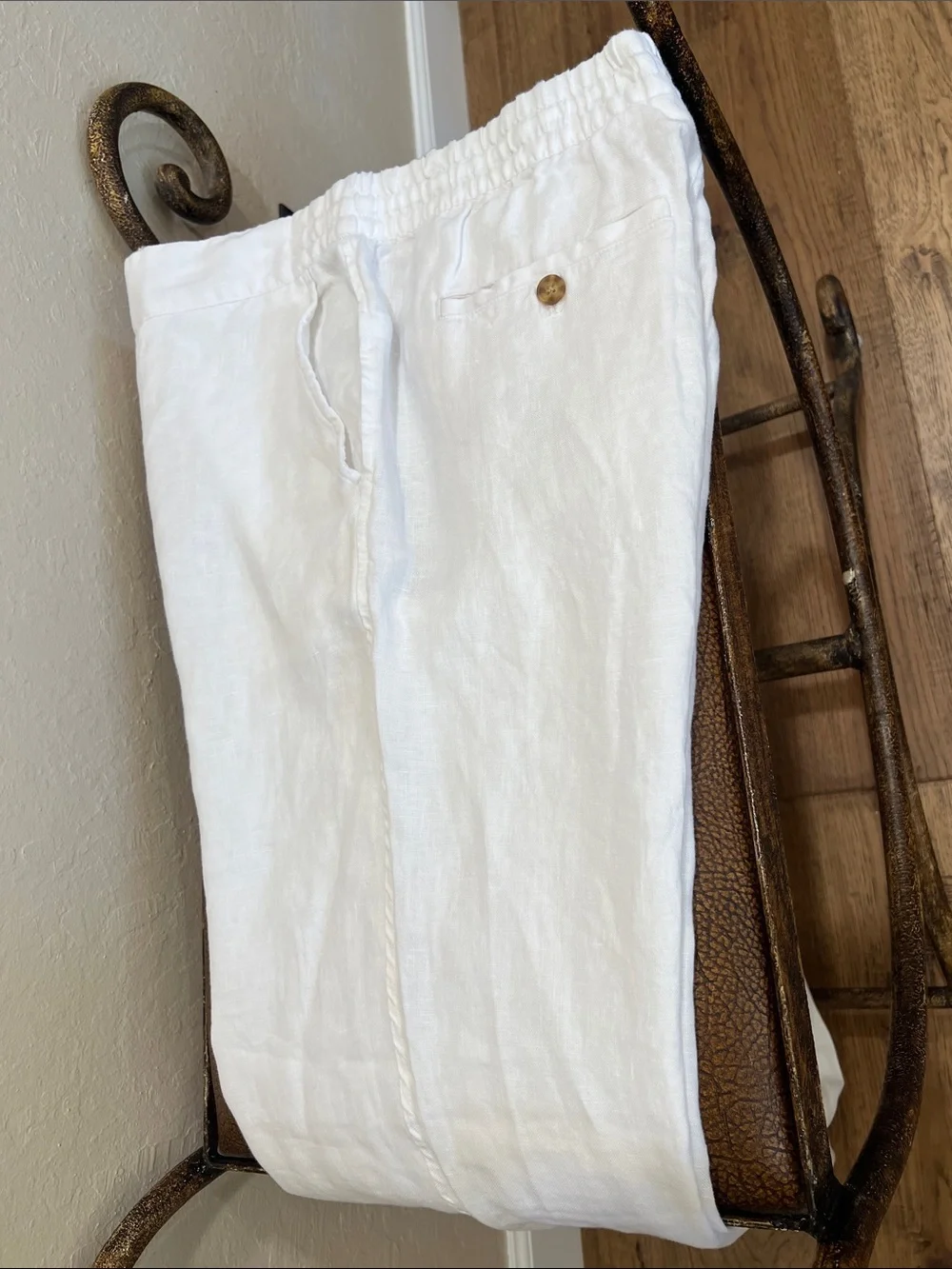 Brand New Panama Jack White Linen Lightweight Drawstring Tropical 🏝️ Chinos!
